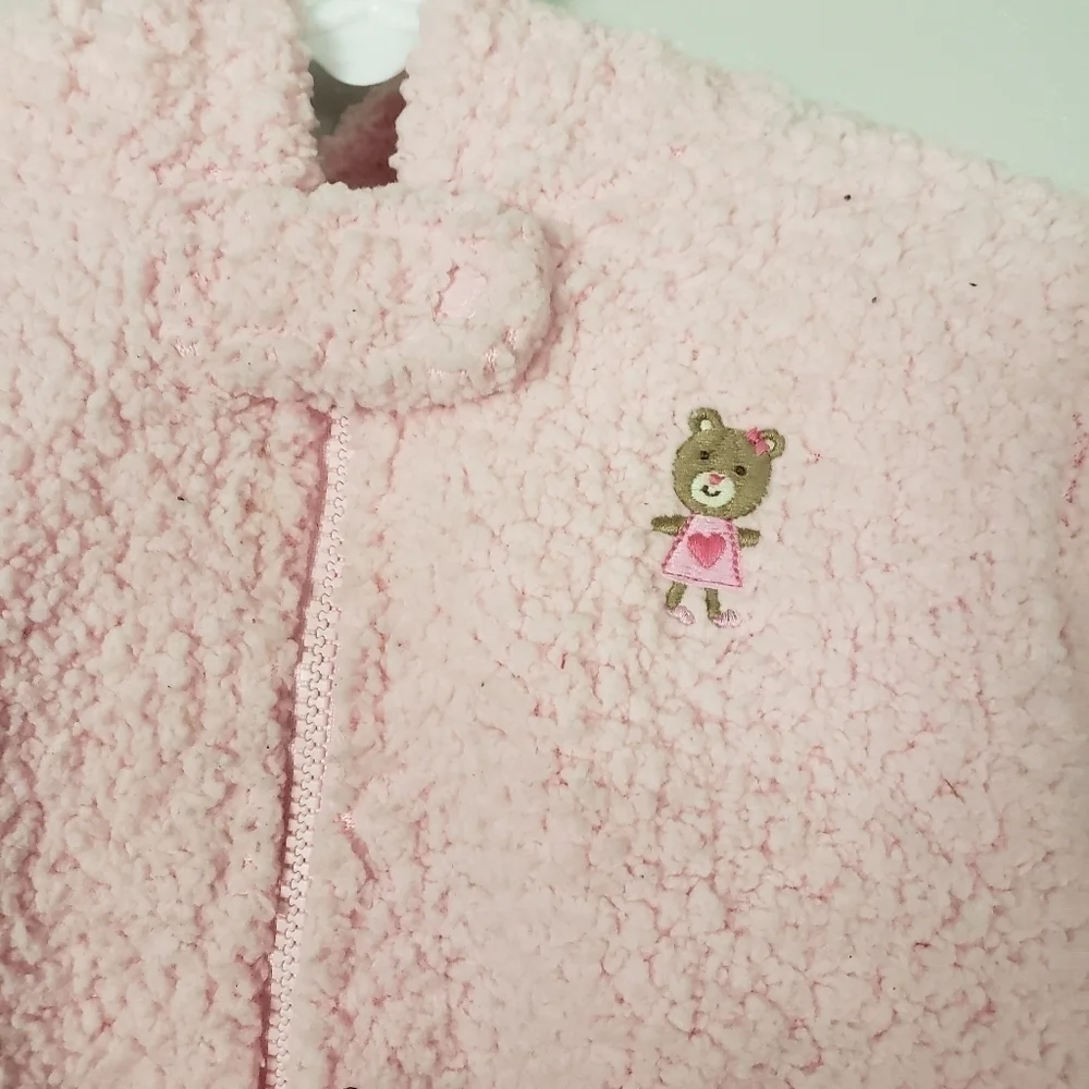 Carter's Pink Bunny Fleece Outfit Winter Hooded 9